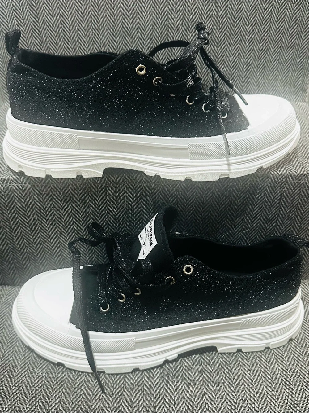 True Religion Black & White Chunky Low-Top Sneakers - Picture 2 of 4